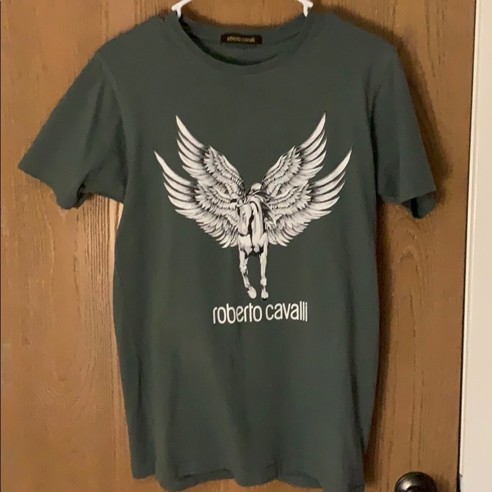 Roberto Cavalli - Green Pegasus Shirt - S Size